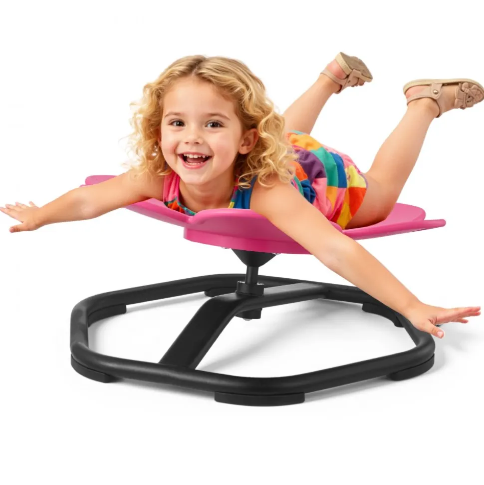 VEVOR Kids Swivel Chair, 220 lbs Capacity, Sensory Spinning Chair, Autistic Kids Sensory Toy Seat with Non-Slip Metal Base, Round Shape Toddler Sit & Spin Seat for Coordination Balance Focus, Orange
