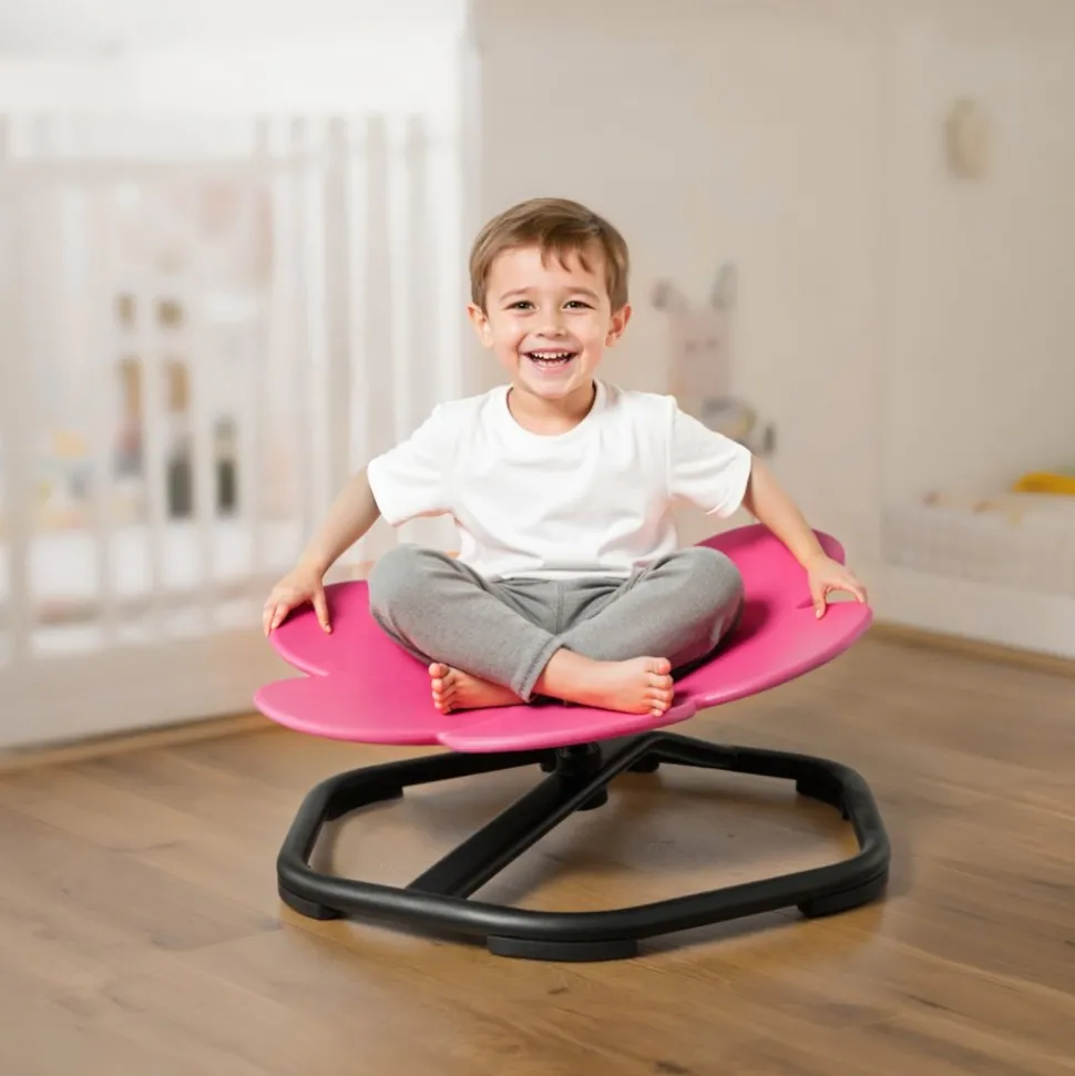 VEVOR Kids Swivel Chair, 220 lbs Capacity, Sensory Spinning Chair, Autistic Kids Sensory Toy Seat with Non-Slip Metal Base, Round Shape Toddler Sit & Spin Seat for Coordination Balance Focus, Orange