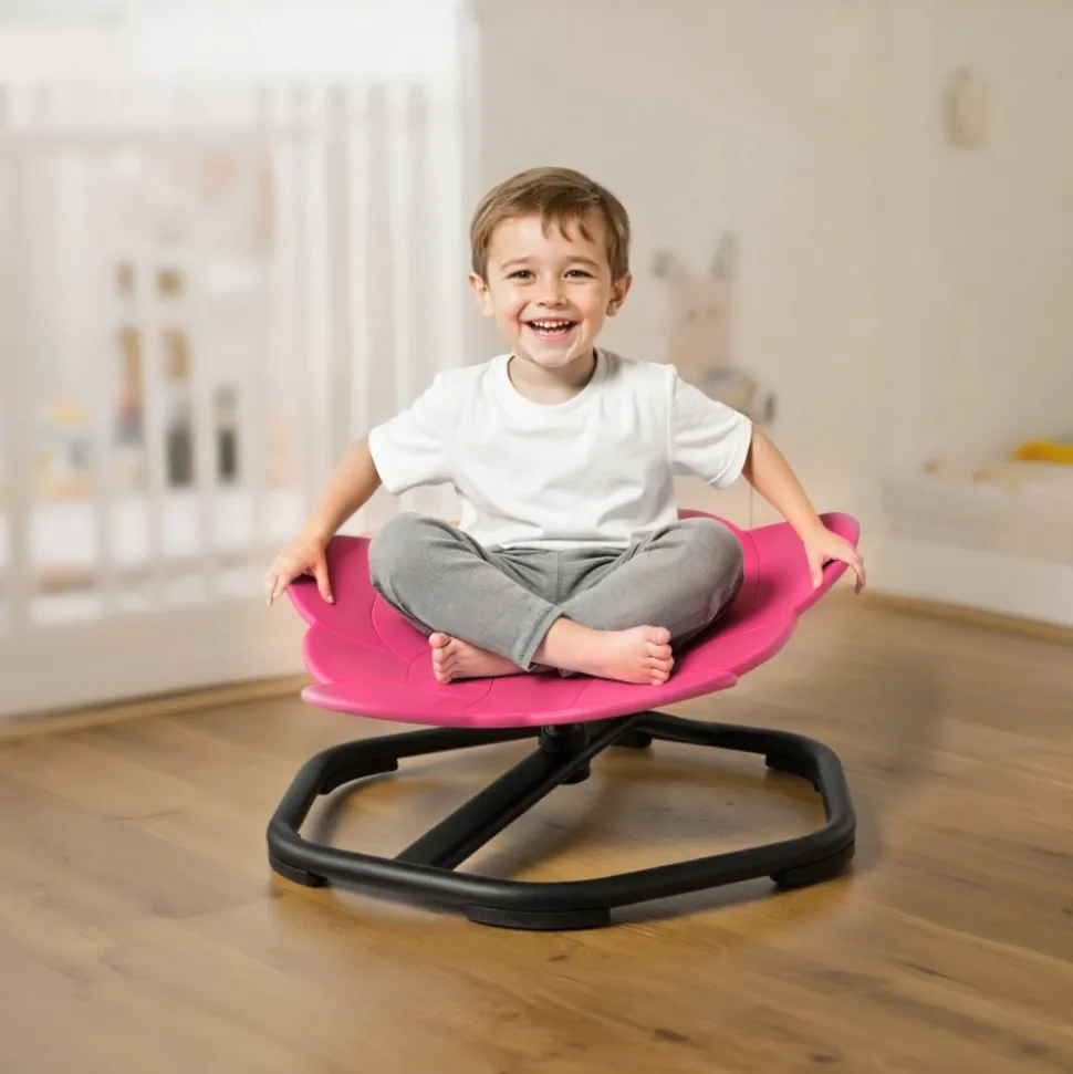 VEVOR Kids Swivel Chair, 220 lbs Capacity, Elephant Shape Sensory Spinning Chair, Autistic Kids Sensory Toy Seat with Non-Slip Metal Base, Toddler Sit & Spin Seat for Coordination Balance Focus, Red