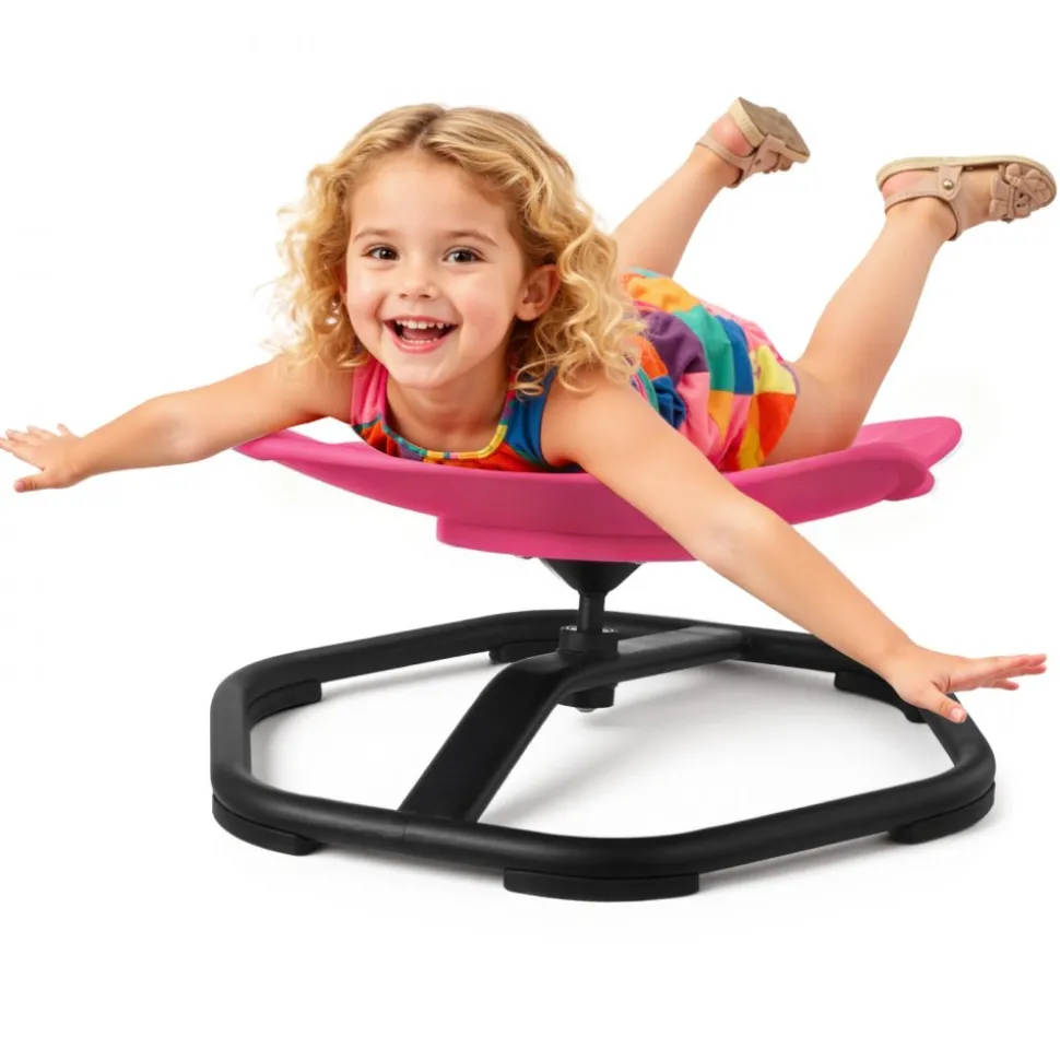 VEVOR Kids Swivel Chair, 220 lbs Capacity, Elephant Shape Sensory Spinning Chair, Autistic Kids Sensory Toy Seat with Non-Slip Metal Base, Toddler Sit & Spin Seat for Coordination Balance Focus, Red