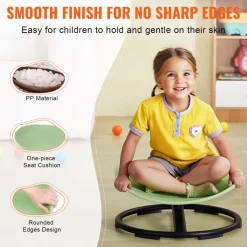 VEVOR Kids Swivel Chair, 220 LBS Capacity, Sensory Spinning Chair, Autistic Kids Sensory Toy Chair with Non-Slip Metal Base, Toddler Sit and Spin Chair for Coordination Balance Focus Training Green