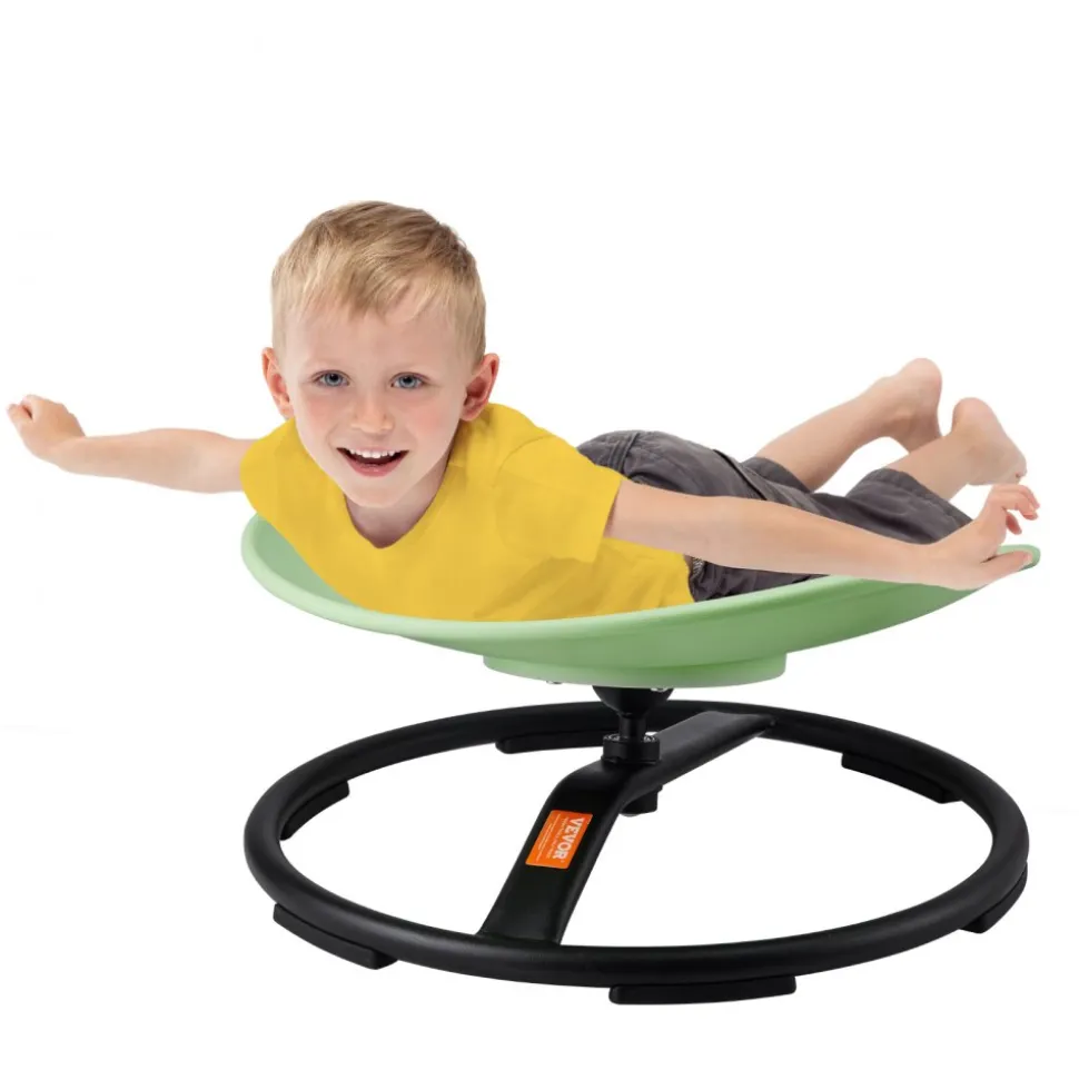 VEVOR Kids Swivel Chair, 220 LBS Capacity, Sensory Spinning Chair, Autistic Kids Sensory Toy Chair with Non-Slip Metal Base, Toddler Sit and Spin Chair for Coordination Balance Focus Training Green