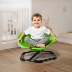 VEVOR Kids Swivel Chair, 220 lbs Capacity, Cylinder Shape Sensory Spinning Chair, Autistic Kids Sensory Toy Seat with Non-Slip Metal Base, Toddler Sit & Spin Seat for Coordination Balance Focus, Green