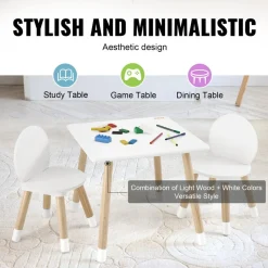 VEVOR Kids Table and 2 Chairs Set, Toddler Table and Chair Set, Children Multi-Activity Table for Art, Craft, Reading, Learning, 1 Table and 2 Chairs