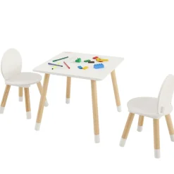 VEVOR Kids Table and 2 Chairs Set, Toddler Table and Chair Set, Children Multi-Activity Table for Art, Craft, Reading, Learning, 1 Table and 2 Chairs