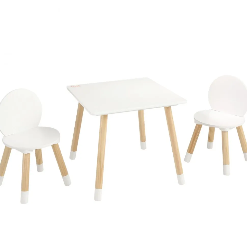 VEVOR Kids Table and 2 Chairs Set, Toddler Table and Chair Set, Children Multi-Activity Table for Art, Craft, Reading, Learning, 1 Table and 2 Chairs