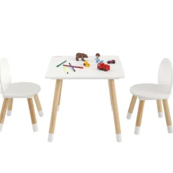 VEVOR Kids Table and 2 Chairs Set, Toddler Table and Chair Set, Children Multi-Activity Table for Art, Craft, Reading, Learning, 1 Table and 2 Chairs