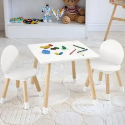 VEVOR Kids Table and 2 Chairs Set, Toddler Table and Chair Set, Children Multi-Activity Table for Art, Craft, Reading, Learning, 1 Table and 2 Chairs