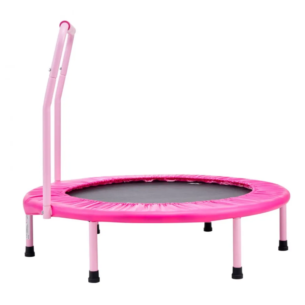 VEVOR 36" Kids Trampoline, 3FT Indoor Outdoor Trampoline, Foldable Mini Trampoline with Handle, Rebounder Trampoline for Toddlers, Birthday Gift for 3+ Years Children, Boys Girls for Fun, Pink