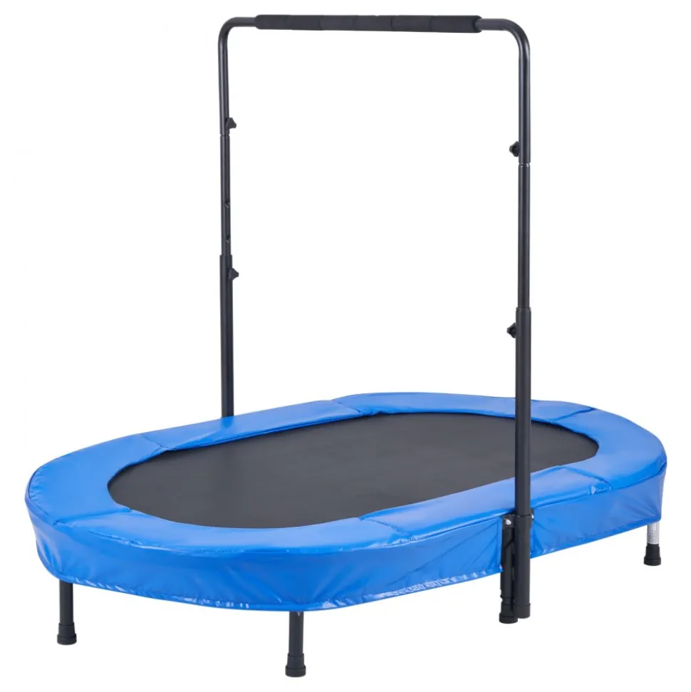 VEVOR Kids Trampoline, 56x36 inch Indoor Outdoor Trampoline, Foldable Mini Trampoline with Handle, Rebounder Trampoline for Toddlers, Birthday Gift for 3+ Years Children, Boys Girls for Fun, Bule