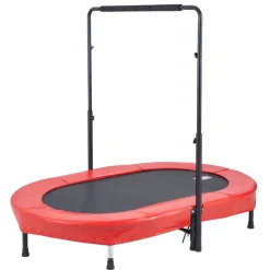 VEVOR Kids Trampoline, 56x36 inch Indoor Outdoor Trampoline, Foldable Mini Trampoline with Handle, Rebounder Trampoline for Toddlers, Birthday Gift for 3+ Years Children, Boys Girls for Fun, Red