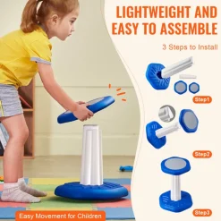 VEVOR Kids Wobble Chair, Active Chair with Sponge Cushion, Wobble Stool Improves Focus, Posture and Calm Children, Ideal for Schools and Home, Age 7-14, Blue