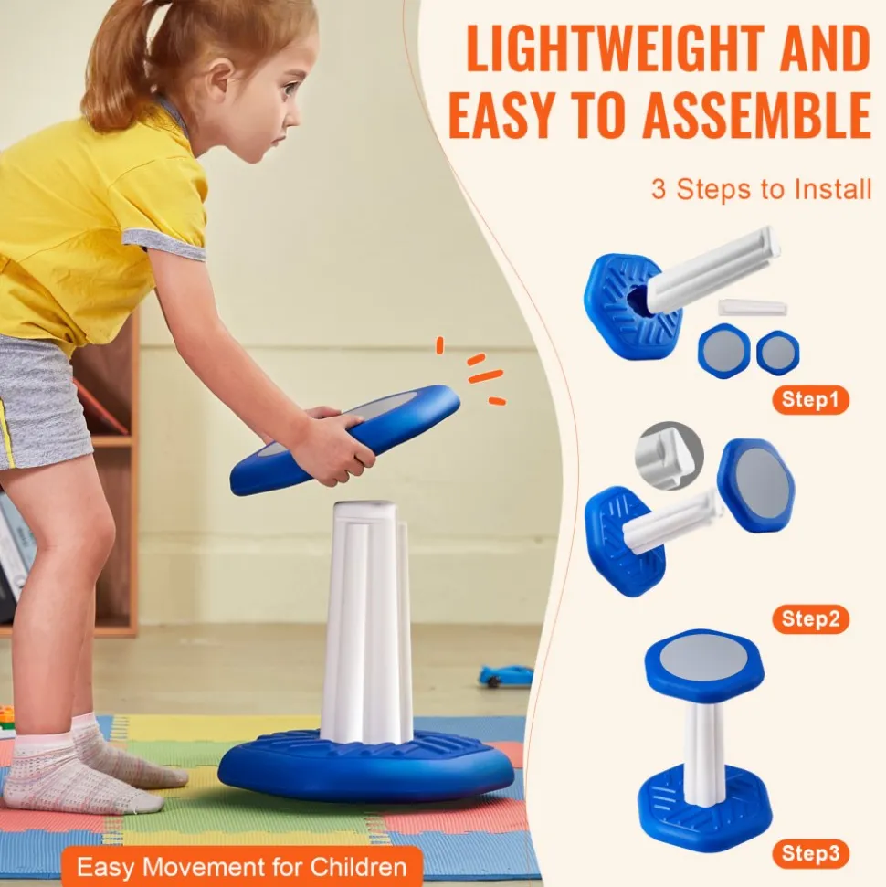 VEVOR Kids Wobble Chair, Active Chair with Sponge Cushion, Wobble Stool Improves Focus, Posture and Calm Children, Ideal for Schools and Home, Age 7-14, Blue