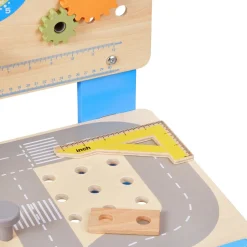 VEVOR Kids Workbench, 62 pcs, Wooden Tool Bench for Kids 3 Years and Up, Toddler Toy Workbench with Realistic Tools, Building Toy Set Creative & Educational Construction Toy for Boys & Girls