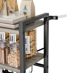 VEVOR Kitchen Bakers Rack, 23.6 inch Width Bakers Rack, Kitchen Stand with X-Shaped Support Bar, 12 S-Shaped Hooks, Double-Layer Top Shelf, Coffee Bar Stand for Dishes & Bowls, Spice Bottles