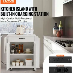 VEVOR Kitchen Island Cart, 32