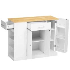 VEVOR Kitchen Island Cart with Solid Wood Top, 35.4