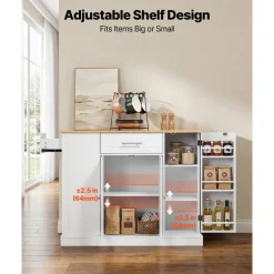VEVOR Kitchen Island Cart with Solid Wood Top, 35.4