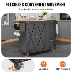 VEVOR Kitchen Island Cart, 56