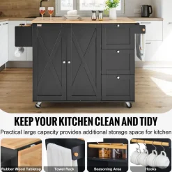 VEVOR Kitchen Island Cart, 56