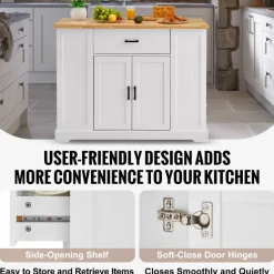VEVOR Kitchen Island Cart, 46