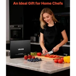 VEVOR Kitchen Knife Set, 5 Piece High Carbon Stainless Steel Sharp Knife Set, Durable and Rust-Resistant, Professional Kitchen Cutlery with Ergonomic Crack-Resistant Handle, for Precise Cutting