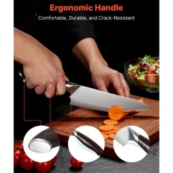 VEVOR Kitchen Knife Set, 5 Piece High Carbon Stainless Steel Sharp Knife Set, Durable and Rust-Resistant, Professional Kitchen Cutlery with Ergonomic Crack-Resistant Handle, for Precise Cutting