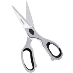 VEVOR Kitchen Scissors, 2 Pack Durable Stainless Steel Kitchen Shears with Sheaths, Heavy Duty Cooking Shears with Soft Grip Comfort Handle, Kitchen Utensil for Cutting Meat, Fish, Poultry, Cyan+Grey