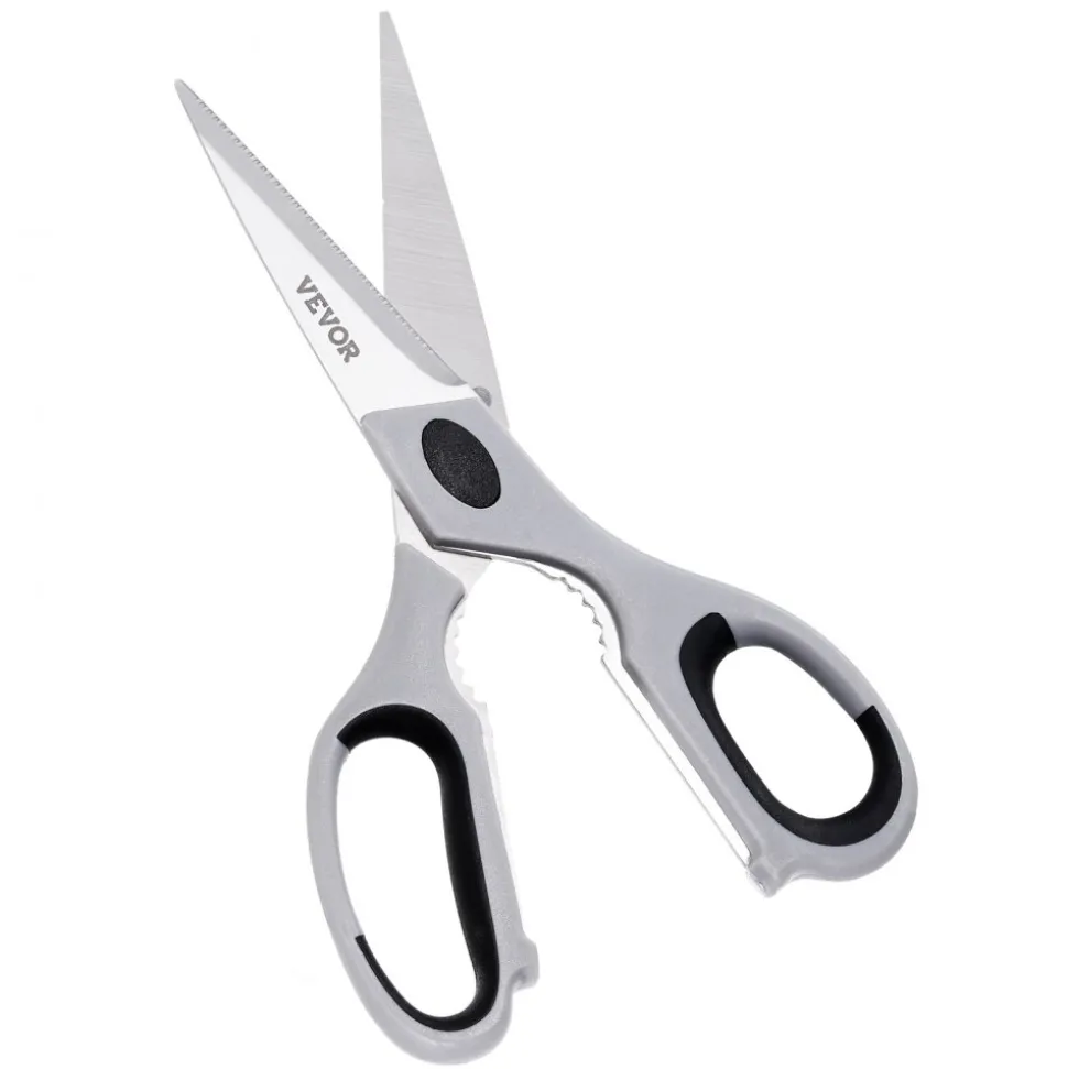 VEVOR Kitchen Scissors, 2 Pack Durable Stainless Steel Kitchen Shears with Sheaths, Heavy Duty Cooking Shears with Soft Grip Comfort Handle, Kitchen Utensil for Cutting Meat, Fish, Poultry, Cyan+Grey
