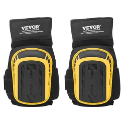 VEVOR Knee Pads for Work, Extended Heavy Duty Construction Knee Pads with 2 Extension Straps, Anti-slip Foam Gel Knee Pads, Men & Women, for Gardening Flooring Roofing and Cleaning, Yellow and Black