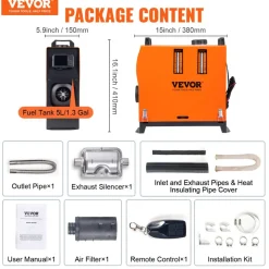 VEVOR 8 KW Diesel Air Heater, Bluetooth App Control All-in-one Diesel Heater with Automatic Altitude Adjustment, Remote Control and LCD, Portable Parking Heater for RV Trailer Camper Van Boat