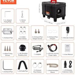 VEVOR 8KW Diesel Heater, 12V/24V All in One Diesel Air Heater, with Bluetooth APP Control, Remote Control and Display Screen, CO Alarm, Fast Heating Portable Diesel Heater for Vehicles and Garage