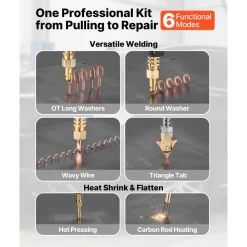 VEVOR 4.5KW Professional Stud Welder Dent Repair Kit with 2 Welding Guns & 6 Modes, All in One Dent Repair Workstation with Extended Handle, Padded Seat and Accessory Tray