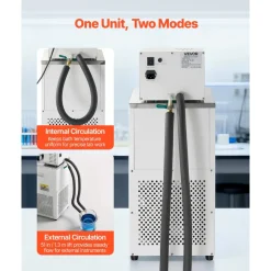 VEVOR Laboratory Chiller Circulator, -30℃-100℃, 6 L Internal and External Dual Circulation, Low Temperature Cooling Liquid Circulator Pump Chiller, Recirculating Chiller Water Bath for Laboratory