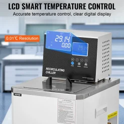 VEVOR Laboratory Chiller Circulator, 6L Chiller Lab Low Temperature Cooling Liquid, 23°F-212°F Circulator Pump Chiller, LCD Display, 304 Stainless Steel Water Bath Recirculating Water Cooling Chiller