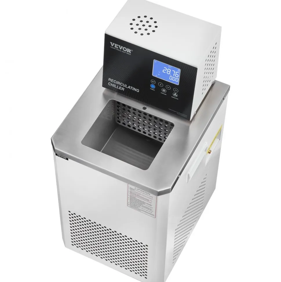 VEVOR Laboratory Chiller Circulator, 6L Chiller Lab Low Temperature Cooling Liquid, 23°F-212°F Circulator Pump Chiller, LCD Display, 304 Stainless Steel Water Bath Recirculating Water Cooling Chiller