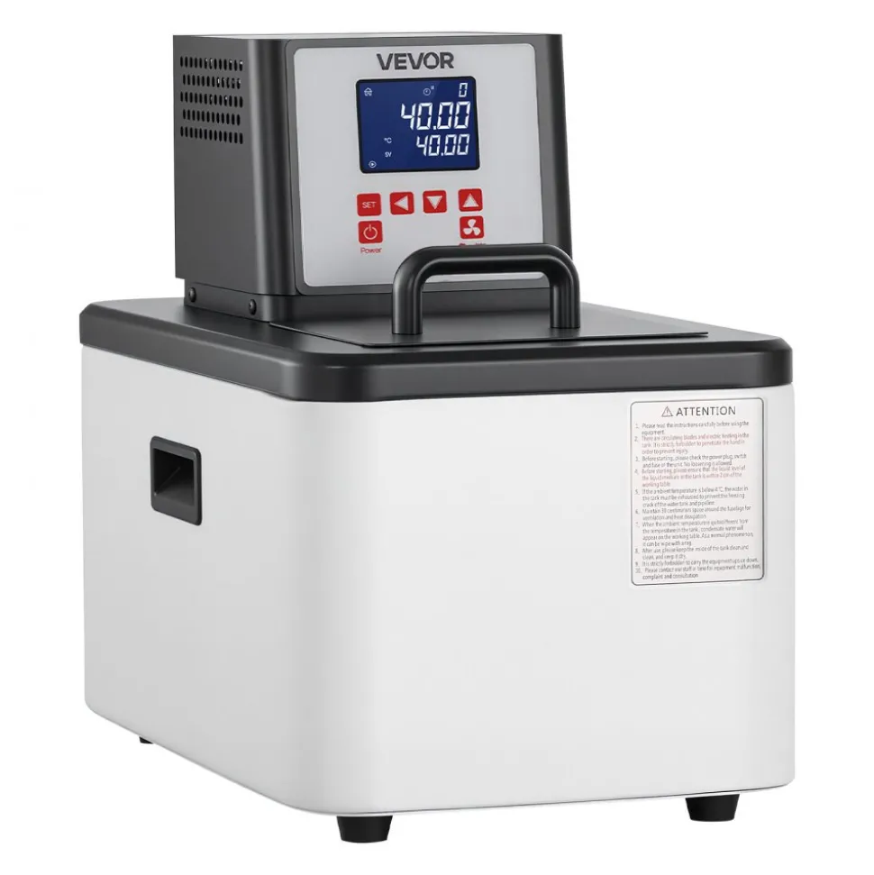 VEVOR Laboratory High-Temperature Circulating Oil Bath, Up to 300℃/572℉, 6 L Lab Constant Temperature Heating Tank, 0.1℃ High Precision, Internal and External Dual Circulation, for Laboratory