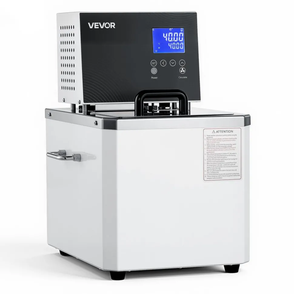 VEVOR Laboratory High-Temperature Circulating Oil Bath, Up to 300℃/572℉, 10 L Lab Constant Temperature Heating Tank, 0.1℃ High Precision, Internal and External Dual Circulation, for Laboratory