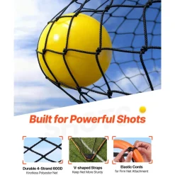 VEVOR Lacrosse Goal, 6' x 6' Lacrosse Net, Folding Portable Backyard Lacrosse Training Equipment, Steel Frame Training Net, Quick & Easy Setup Lacrosse Goal, Perfect for Youth Adult Training, Orange