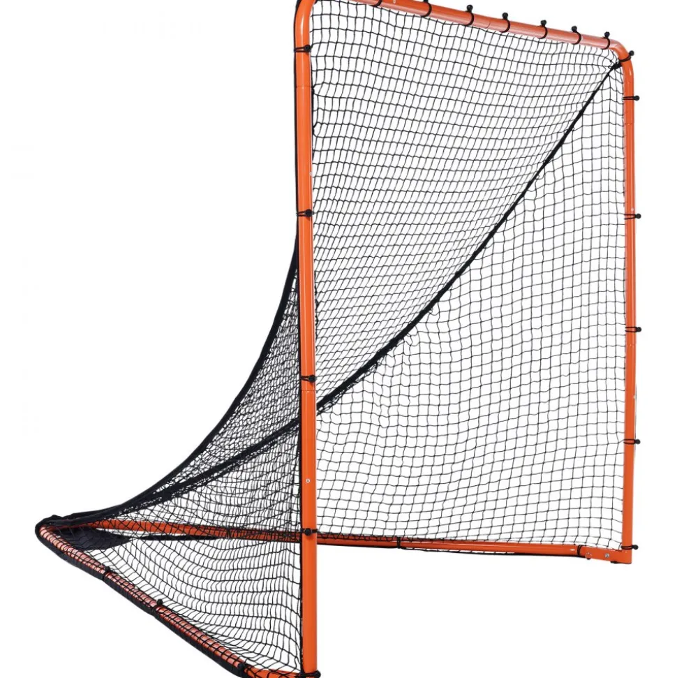 VEVOR Lacrosse Goal, 6' x 6' Lacrosse Net, Folding Portable Backyard Lacrosse Training Equipment, Steel Frame Training Net, Quick & Easy Setup Lacrosse Goal, Perfect for Youth Adult Training, Orange
