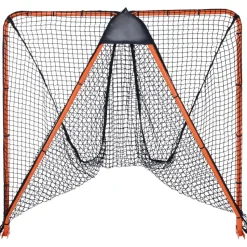 VEVOR Lacrosse Goal, 6' x 6' Lacrosse Net, Folding Portable Backyard Lacrosse Training Equipment, Steel Frame Training Net, Quick & Easy Setup Lacrosse Goal, Perfect for Youth Adult Training, Orange