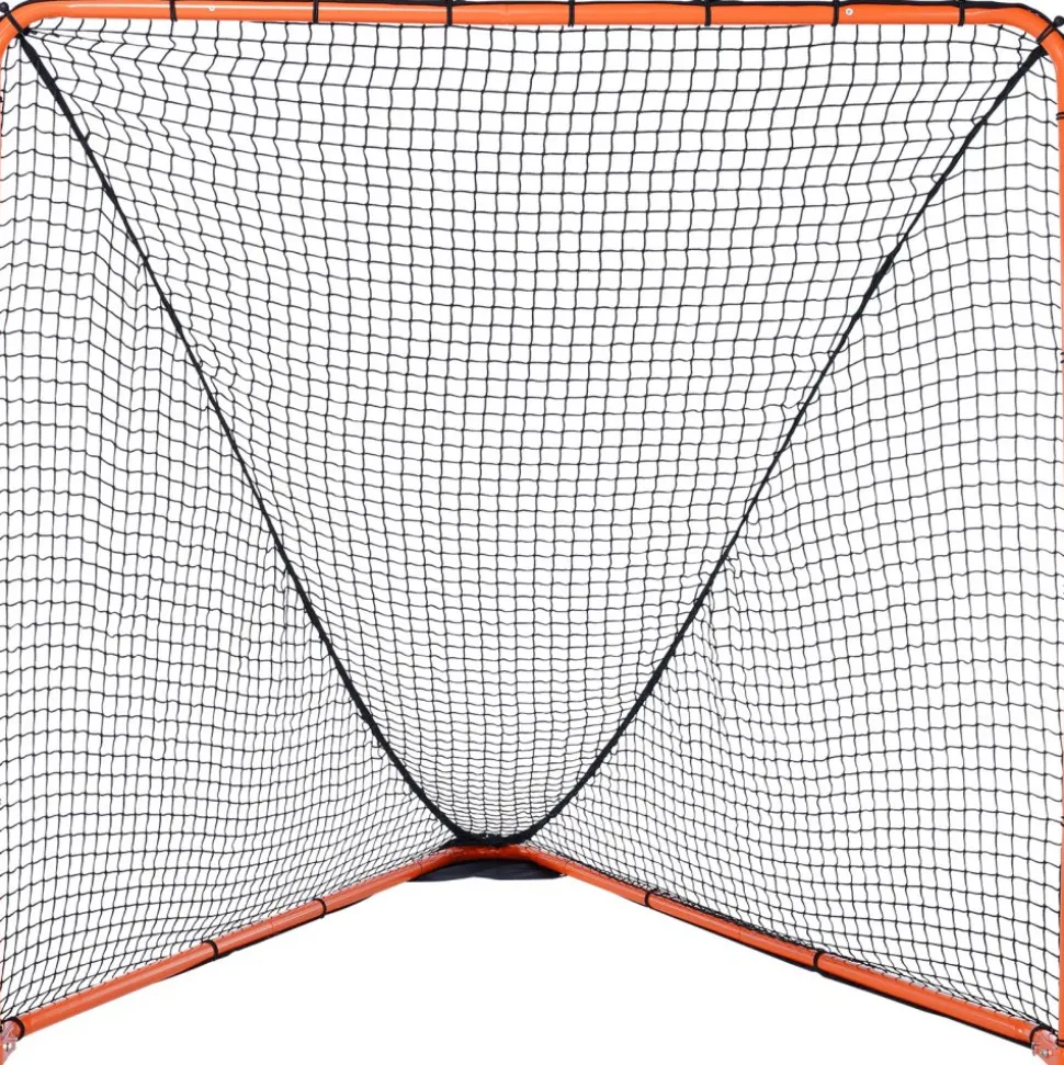 VEVOR Lacrosse Goal, 6' x 6' Lacrosse Net, Folding Portable Backyard Lacrosse Training Equipment, Steel Frame Training Net, Quick & Easy Setup Lacrosse Goal, Perfect for Youth Adult Training, Orange