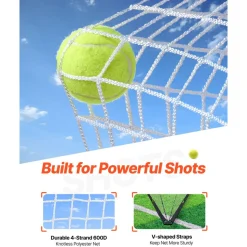 VEVOR Lacrosse Goal, 6' x 6' Lacrosse Net, Portable Lacrosse Goal with Carry Bag, Fiberglass Rod Backyard Lacrosse Training Equipment, Easy Setup Collegiate Goal, Perfect for Youth Adult Training