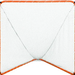 VEVOR Lacrosse Goal, 6' x 6' Lacrosse Net, Steel Frame Backyard Lacrosse Training Equipment, Portable Lacrosse Goal with Carry Bag, Quick & Easy Setup, Perfect for Youth Adult Training, Orange