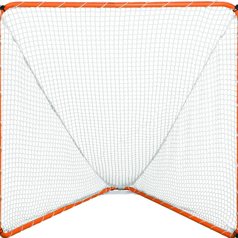 VEVOR Lacrosse Goal, 6' x 6' Lacrosse Net, Steel Frame Backyard Lacrosse Training Equipment, Portable Lacrosse Goal with Carry Bag, Quick & Easy Setup, Perfect for Youth Adult Training, Orange