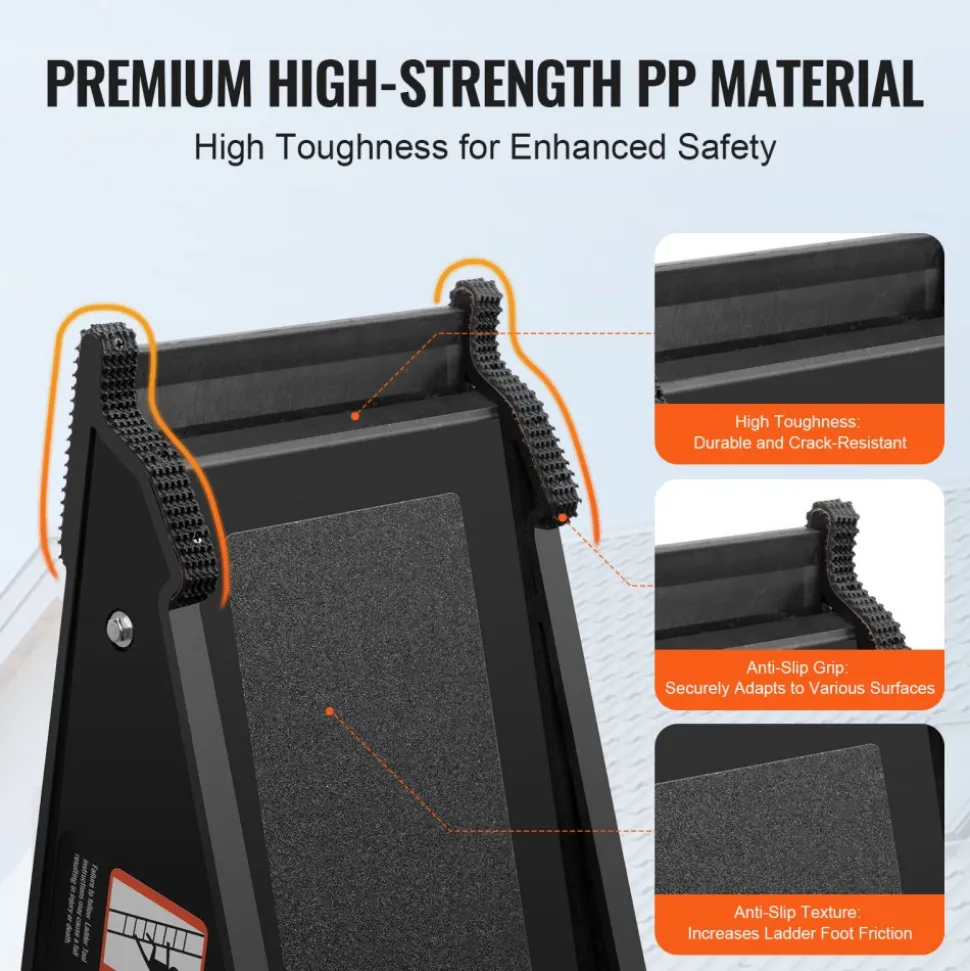 VEVOR Ladder Levler, 380lbs Load PP Ladder Leveling Tool, Pitch Hopper, Stair Ladder Stabilizer with Storage, Easy to Use Stable Platform for All Surfaces,Extension Ladder Accessory for Uneven Ground