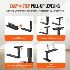VEVOR Ladder Levler, 23.4 L x 11.4-18 in H Support Surface, Steel Ladder Leveling Tool, Folding Pitch Hopper, Stair Ladder Stabilizer Easy to Use,Extension Ladder Accessories for Uneven Ground