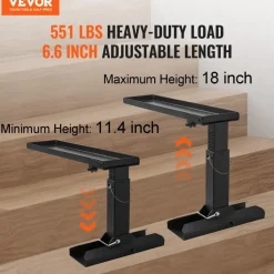 VEVOR Ladder Levler, 23.4 L x 11.4-18 in H Support Surface, Steel Ladder Leveling Tool, Folding Pitch Hopper, Stair Ladder Stabilizer Easy to Use,Extension Ladder Accessories for Uneven Ground
