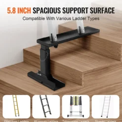 VEVOR Ladder Levler, 23.4 L x 11.4-18 in H Support Surface, Steel Ladder Leveling Tool, Folding Pitch Hopper, Stair Ladder Stabilizer Easy to Use,Extension Ladder Accessories for Uneven Ground