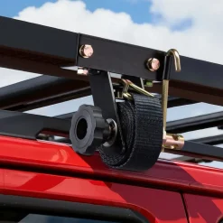 VEVOR Ladder Rack Ratchet Straps, Black Square Tube Mount, 1.5 in Wide x 7.4 ft Long Black Ladder Rack Straps with Double J-Hooks, 500 lbs Load Heavy Duty, Cargo Buckle Lock Strap (8 Pack)